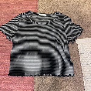 Black and white striped top